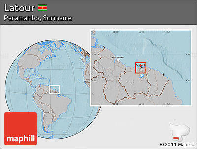 Gray Location Map of Latour, hill shading