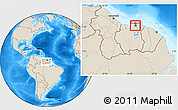 Shaded Relief Location Map of Latour, within the entire country