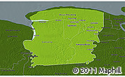 Physical 3D Map of Saramacca, darken