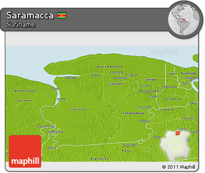 Physical 3D Map of Saramacca