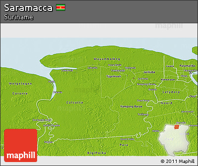 Physical 3D Map of Saramacca