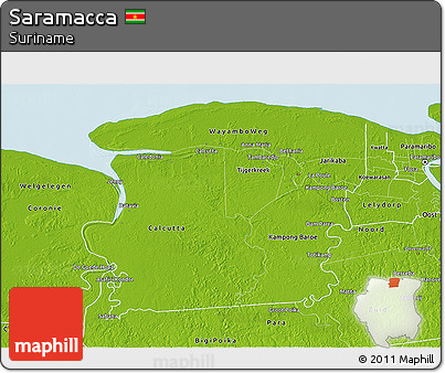 Physical 3D Map of Saramacca