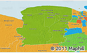 Physical 3D Map of Saramacca, political outside