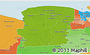 Physical 3D Map of Saramacca, political shades outside