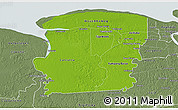 Physical 3D Map of Saramacca, semi-desaturated