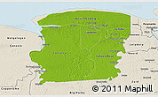 Physical 3D Map of Saramacca, shaded relief outside