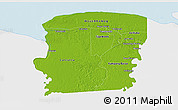 Physical 3D Map of Saramacca, single color outside