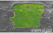 Satellite 3D Map of Saramacca, desaturated