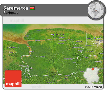 Satellite 3D Map of Saramacca