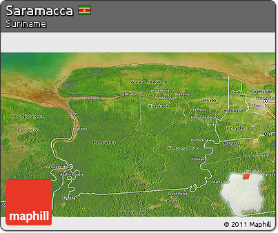 Satellite 3D Map of Saramacca