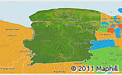 Satellite 3D Map of Saramacca, political outside