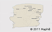 Shaded Relief 3D Map of Saramacca, cropped outside