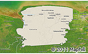 Shaded Relief 3D Map of Saramacca, satellite outside