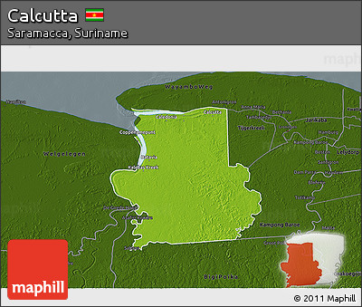 Physical 3D Map of Calcutta, darken