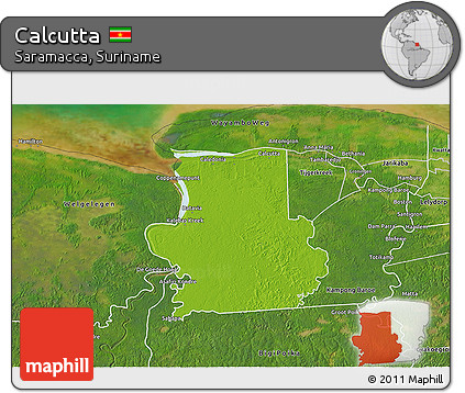 Physical 3D Map of Calcutta, satellite outside