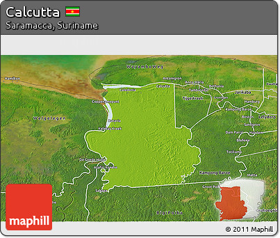 Physical 3D Map of Calcutta, satellite outside