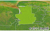 Physical 3D Map of Calcutta, satellite outside