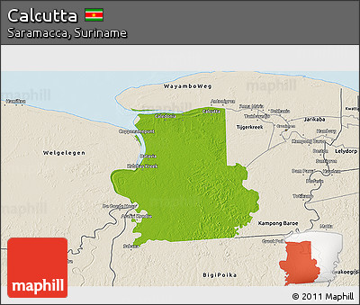 Physical 3D Map of Calcutta, shaded relief outside