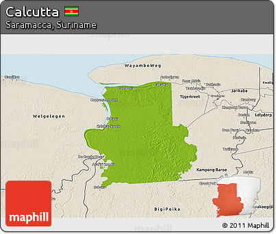 Physical 3D Map of Calcutta, shaded relief outside