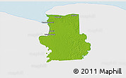 Physical 3D Map of Calcutta, single color outside