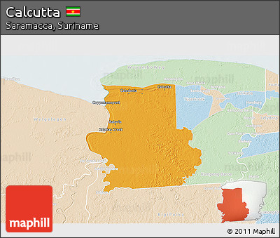 Political 3D Map of Calcutta, lighten