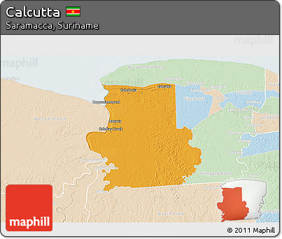 Political 3D Map of Calcutta, lighten