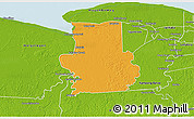 Political 3D Map of Calcutta, physical outside