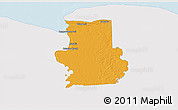 Political 3D Map of Calcutta, single color outside