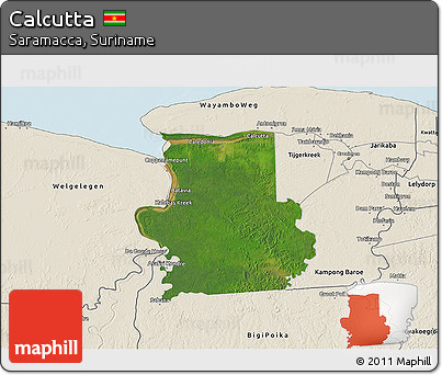 Satellite 3D Map of Calcutta, shaded relief outside