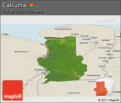 Satellite 3D Map of Calcutta, shaded relief outside