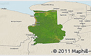 Satellite 3D Map of Calcutta, shaded relief outside