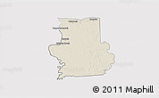 Shaded Relief 3D Map of Calcutta, cropped outside