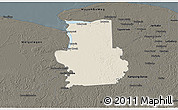 Shaded Relief 3D Map of Calcutta, darken