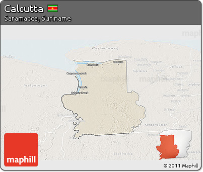 Shaded Relief 3D Map of Calcutta, lighten