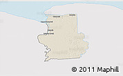Shaded Relief 3D Map of Calcutta, single color outside