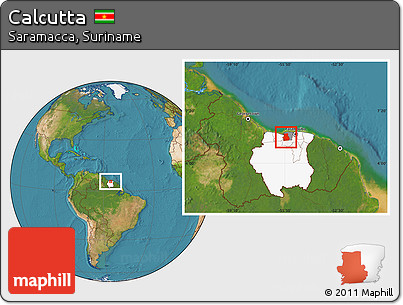 Satellite Location Map of Calcutta, highlighted country, highlighted parent region