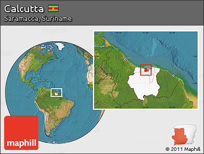Satellite Location Map of Calcutta, highlighted country, highlighted parent region
