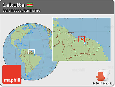 Savanna Style Location Map of Calcutta