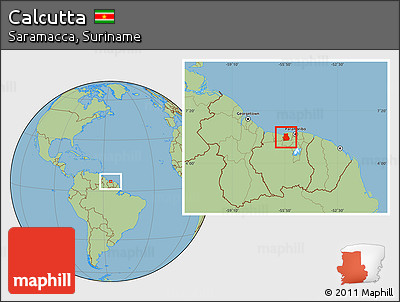 Savanna Style Location Map of Calcutta