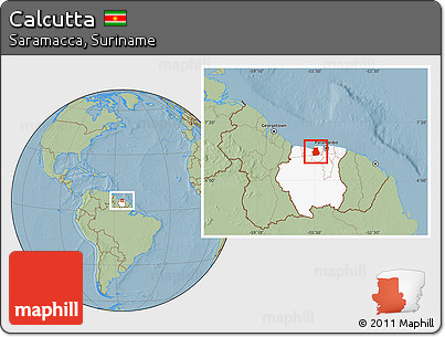 Savanna Style Location Map of Calcutta, highlighted country, hill shading
