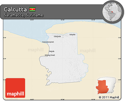 Classic Style Map of Calcutta, single color outside