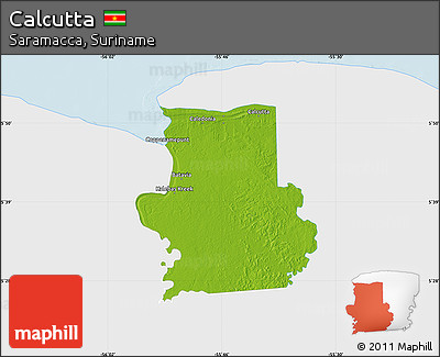 Physical Map of Calcutta, single color outside