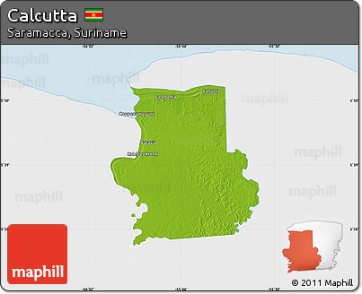 Physical Map of Calcutta, single color outside