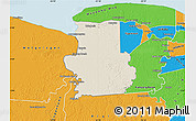 Shaded Relief Map of Calcutta, political outside