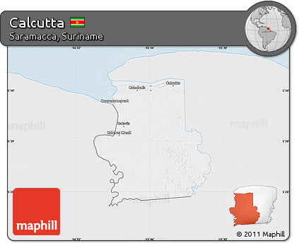 Silver Style Map of Calcutta, single color outside