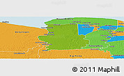 Physical Panoramic Map of Calcutta, political outside