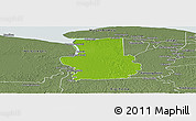 Physical Panoramic Map of Calcutta, semi-desaturated
