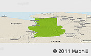 Physical Panoramic Map of Calcutta, shaded relief outside