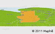 Political Panoramic Map of Calcutta, physical outside
