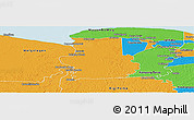 Political Panoramic Map of Calcutta